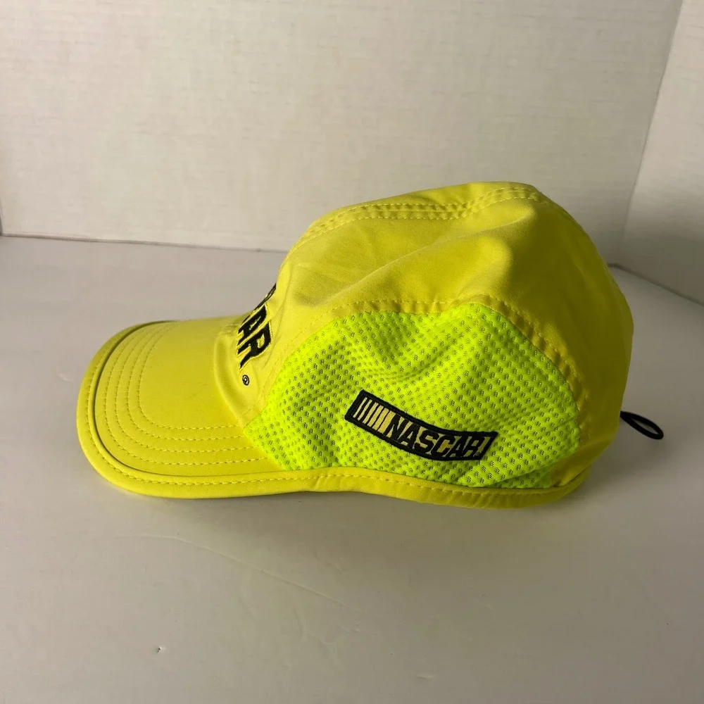 NASCAR Racing Baseball Cap Neon Yellow‎ Mesh One Size Fits Most Adjustable Strap